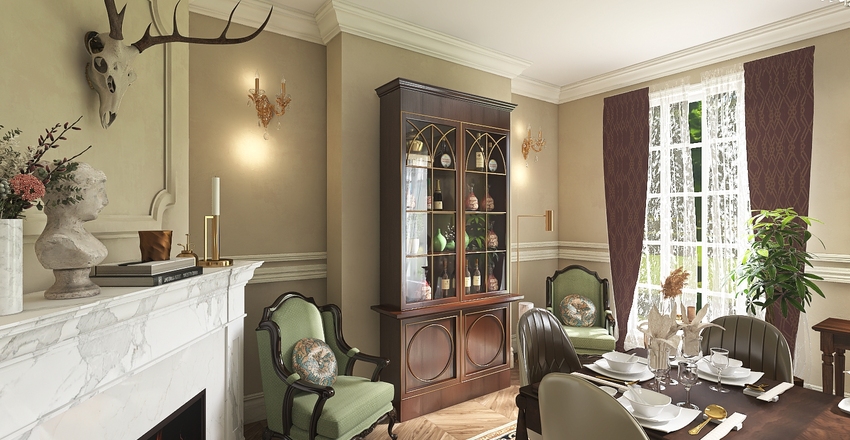 Renovacija dnevnog boravka + blagovaonice by K. Interior Design Render