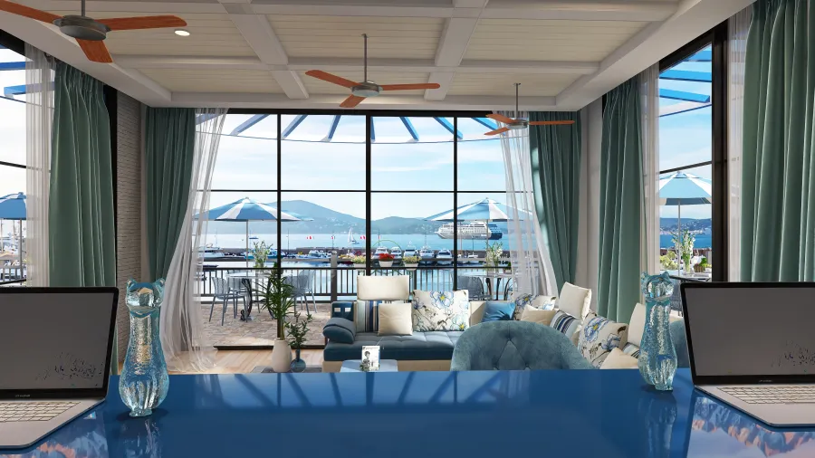 Costal #OceanContest - Yacht Club Kiosk Blue 3d design renderings