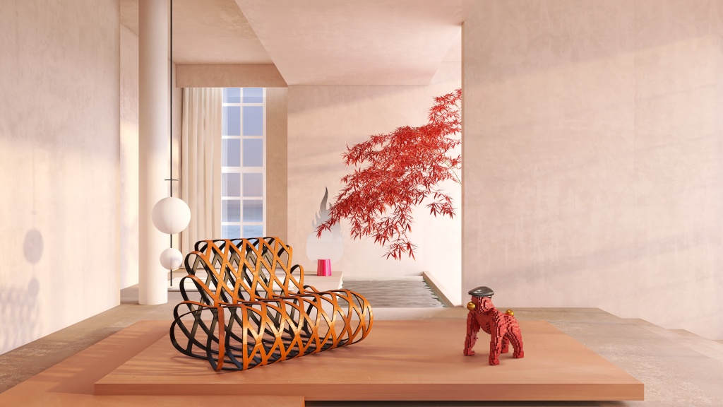 Contemporary Conceptual Design Model Collection Red 3d design renderings