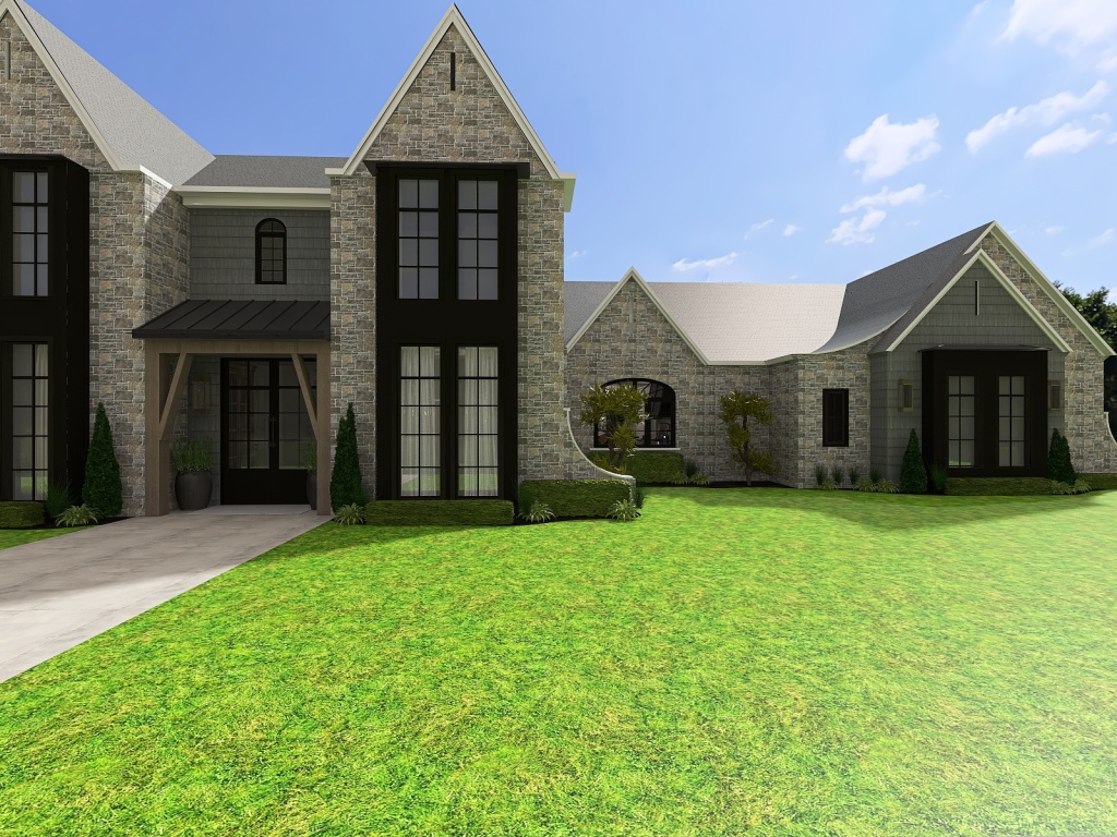 Modern Transitional house 3d design renderings