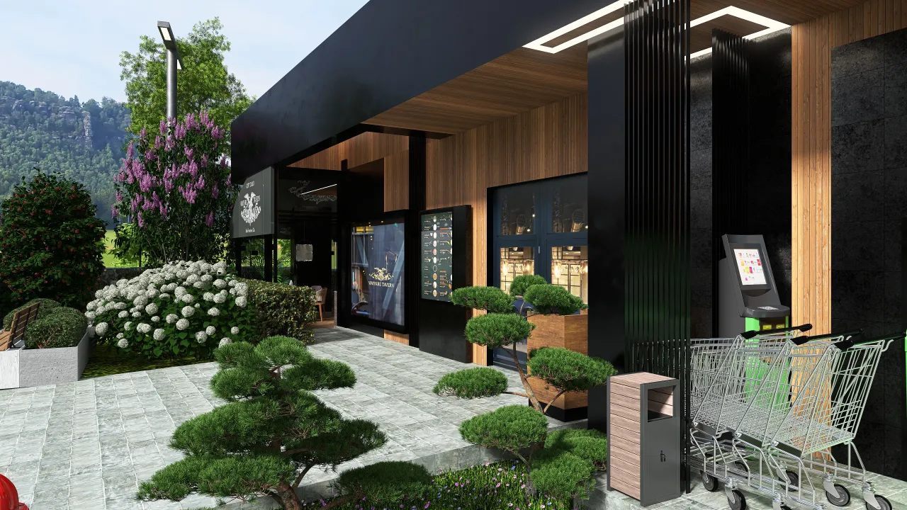 Modern Location of houses Oasis exterior 3d design renderings