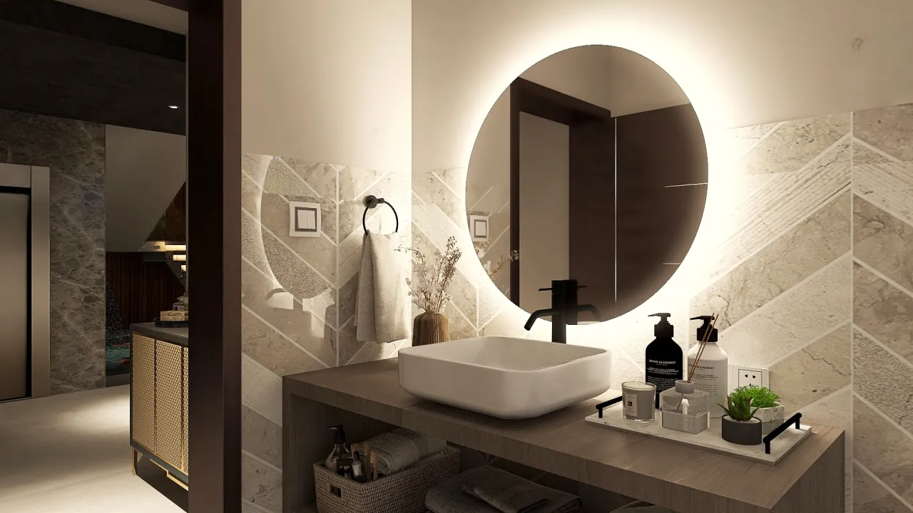 Modern Black Green Bathroom 3d design renderings