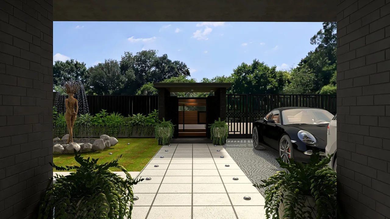 Modern Black Green UnnamedSpace 3d design renderings