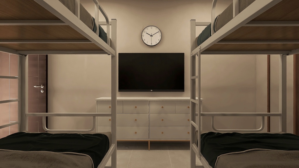 Modern Black Green Helper's Room 3d design renderings