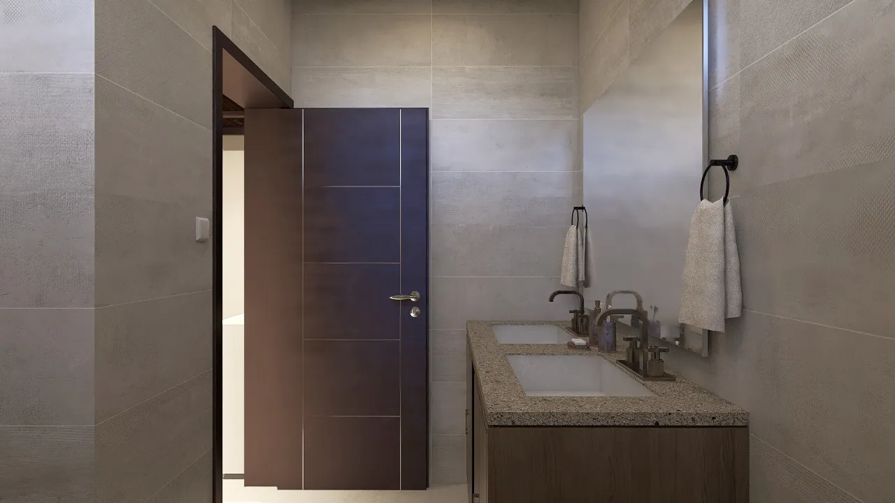 Modern Black Green Bathroom 3d design renderings