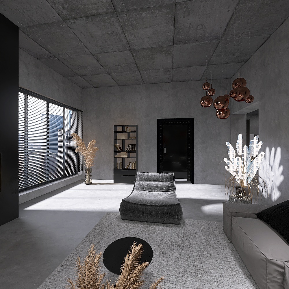 Monotone concrete 3d design renderings
