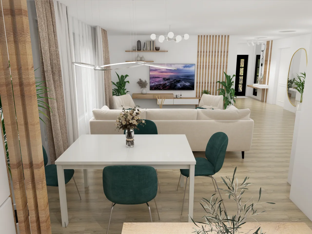 LivingDiningRoom 3d design renderings