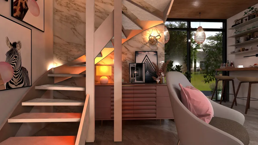 tiny cosy house 3d design renderings