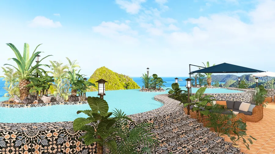 Garden & Pool 3d design renderings