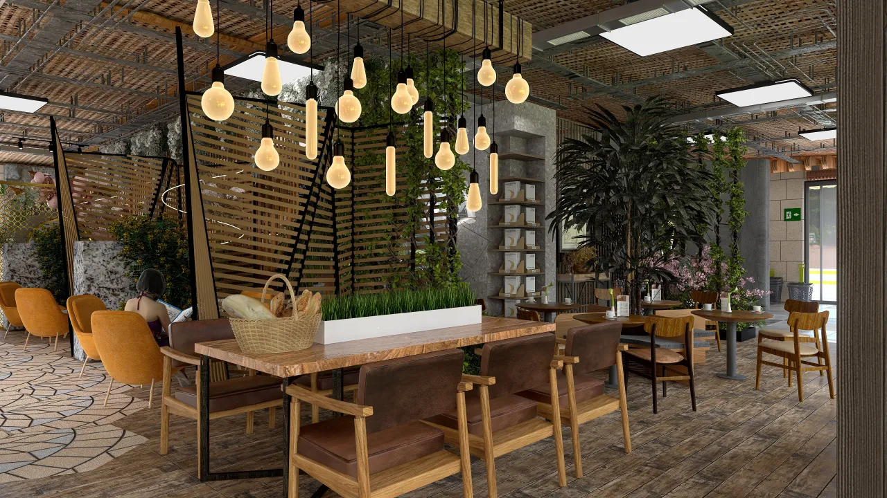 Bakery restaurant 3d design renderings