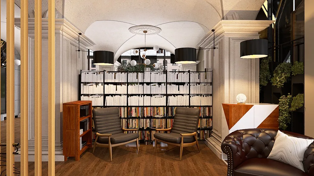 Library 3d design renderings