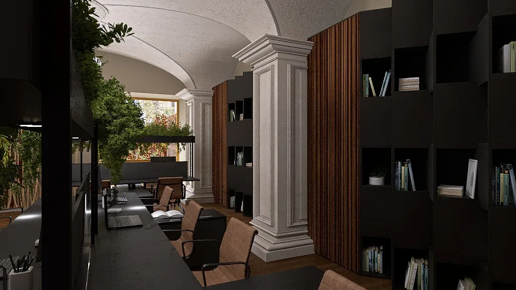 Library 3d design renderings