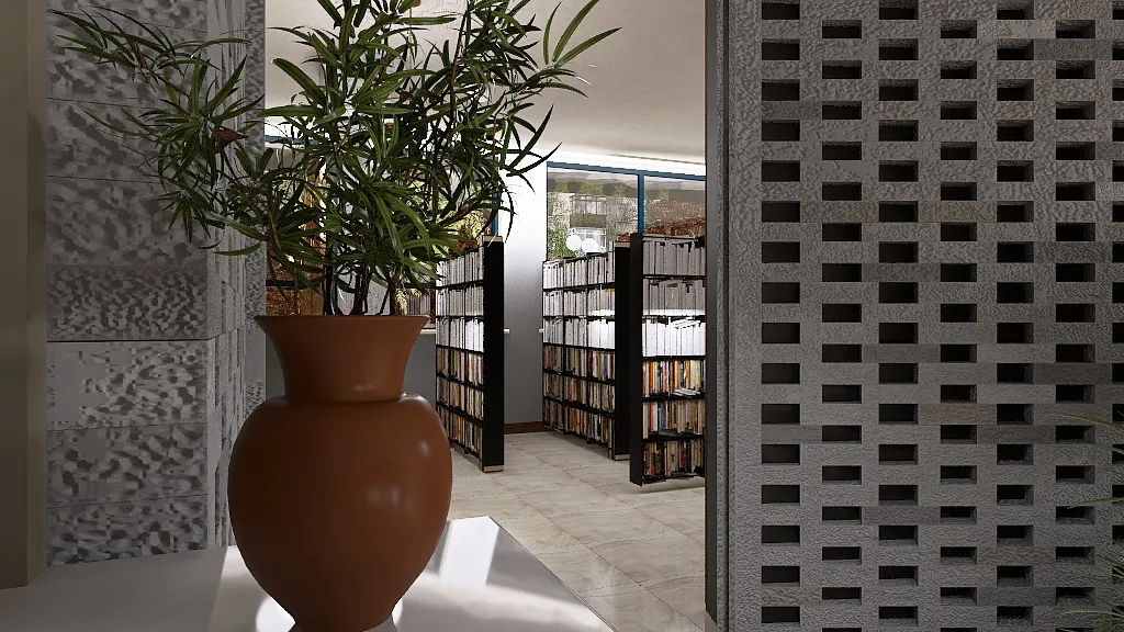 Library 3d design renderings