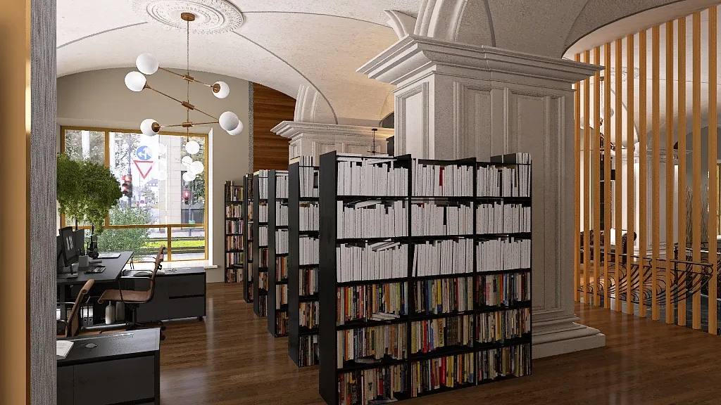 Library 3d design renderings