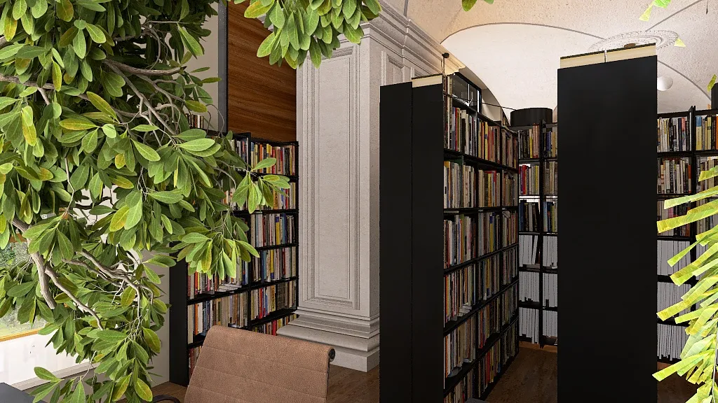 Library 3d design renderings