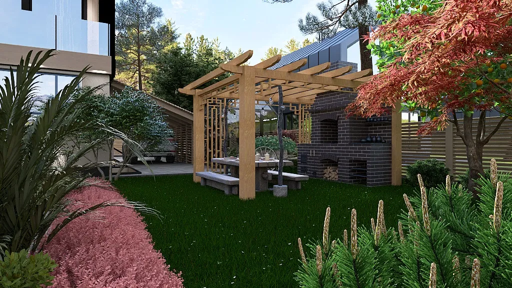 Courtyard 3d design renderings