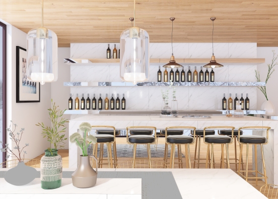 Bar and Dining area. Design Rendering