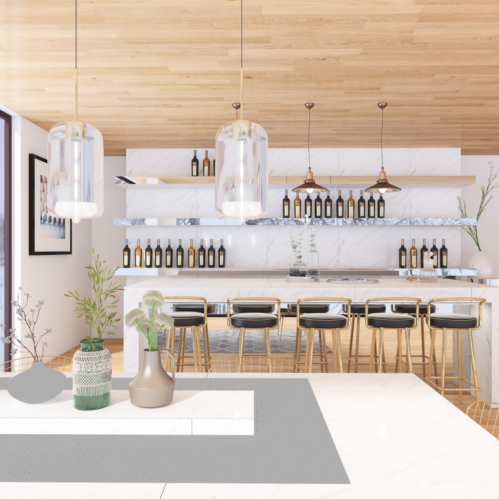 Bar and Dining area. 3d design renderings