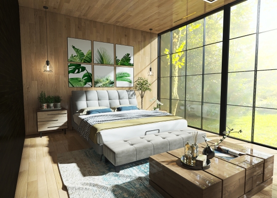 Master Bedroom - Industrial-Modern Concept Design Rendering