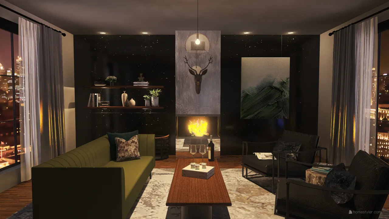 Living room 3d design renderings