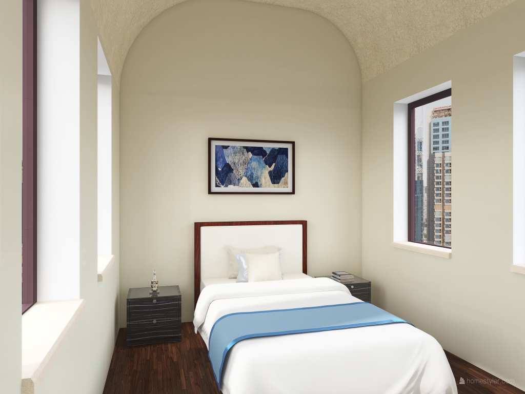 #HSDA2020Residential Cool barrel celling bedroom 3d design renderings