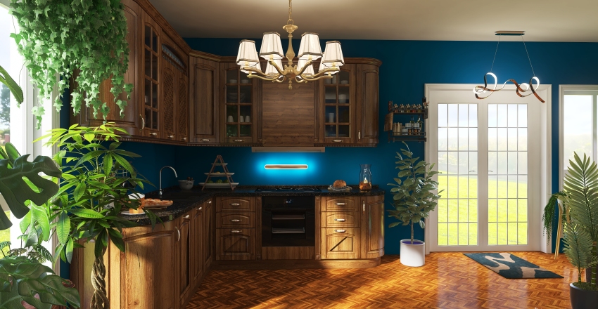 Green house and summer kitchen 3d design renderings