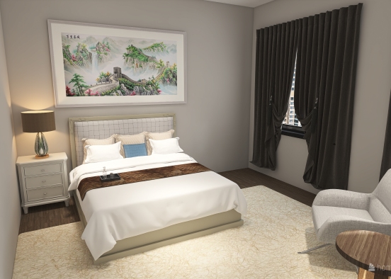 #HSDA2020Residential comfortable bedroom with bathroom and closet Design Rendering