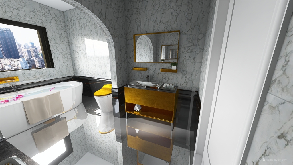 couples bathroom 3d design renderings