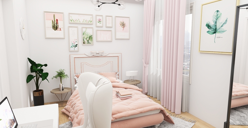 Micro Female Living Space Interior Design Render
