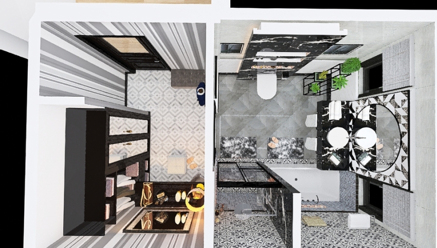 black & white-Luxury bathroom 3d design picture 27