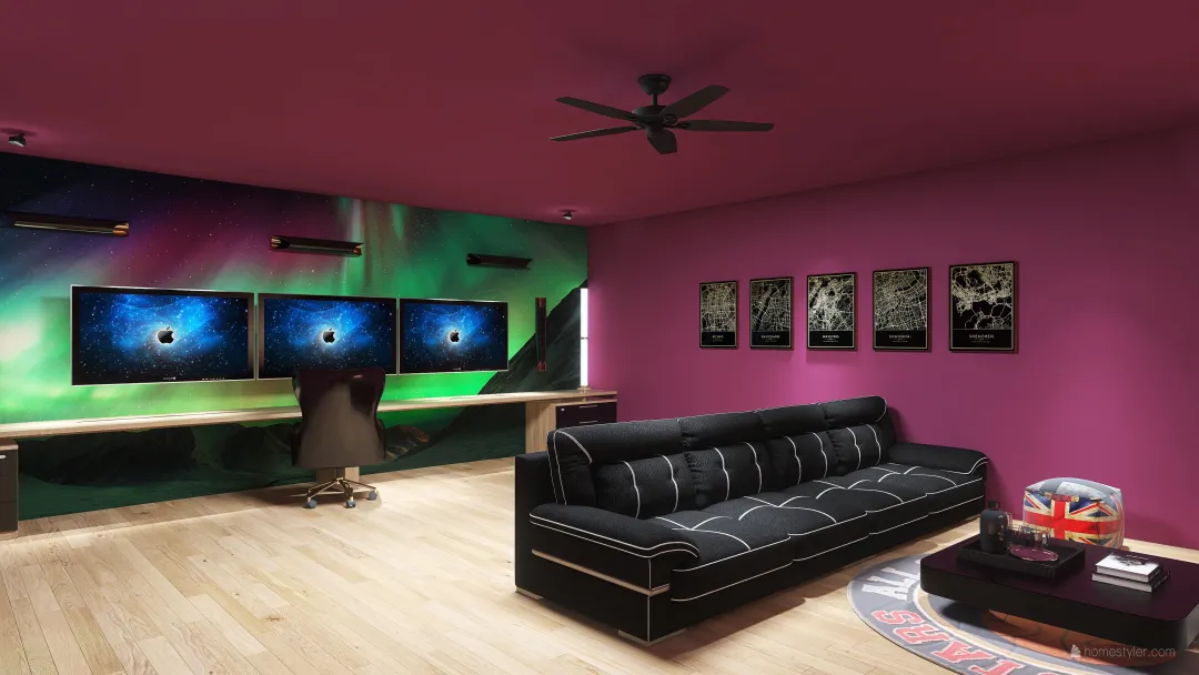 Gamer room 3d design renderings