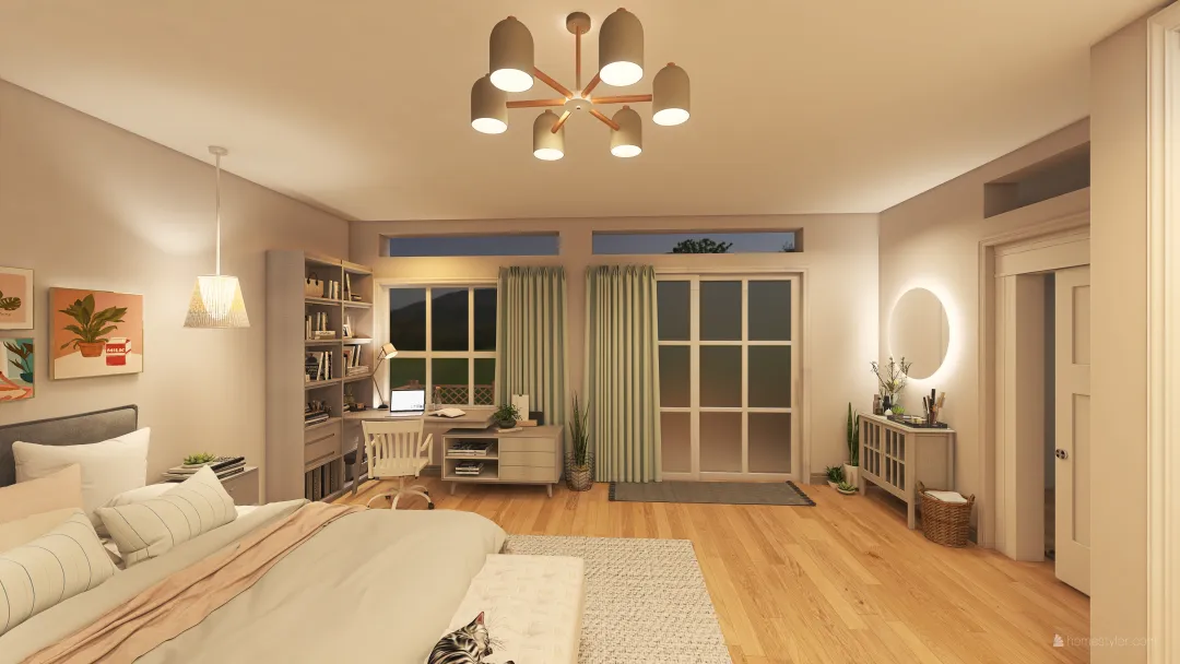 Pastel Bedroom 3d design renderings