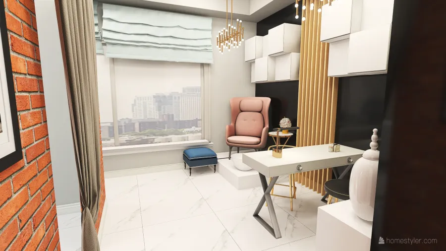 Sala obsługi pedicure i manicure 3d design renderings