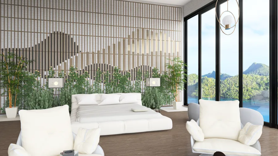 Modern Contemporary TropicalTheme #HSDA2020Residential WoodTones Green 3d design renderings