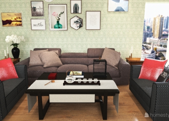 Living room A/Cyrene Matoke Design Rendering