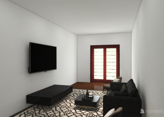 Living Room Setup Design Rendering