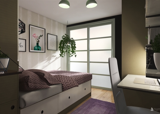 Dorm Room Design Rendering