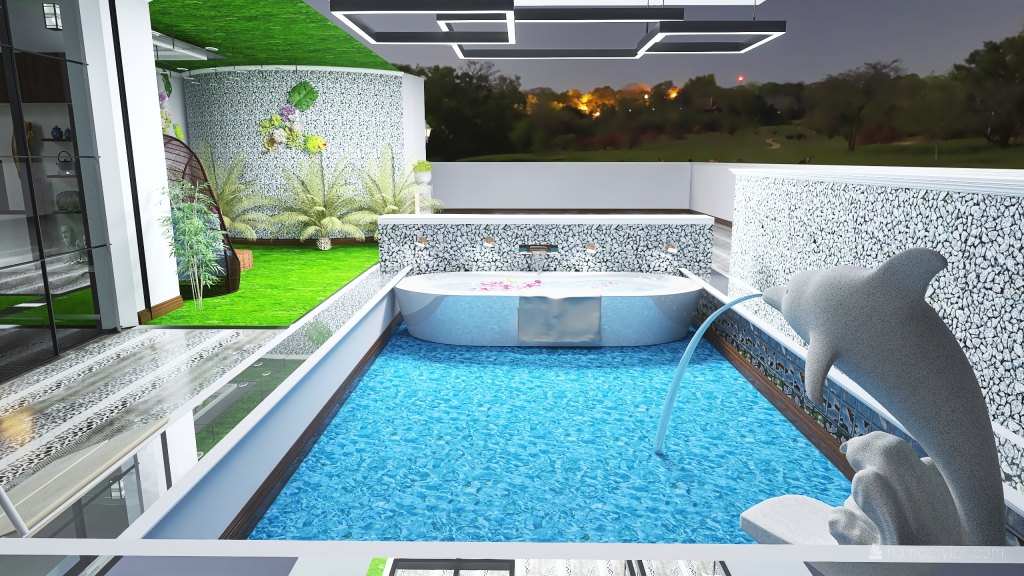 modern townhome 3d design renderings