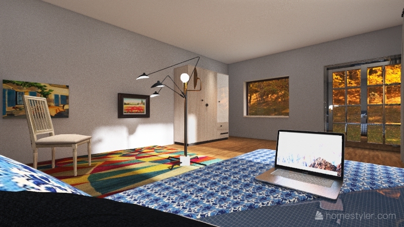 Habitación con Set up de grabación. 3d design renderings