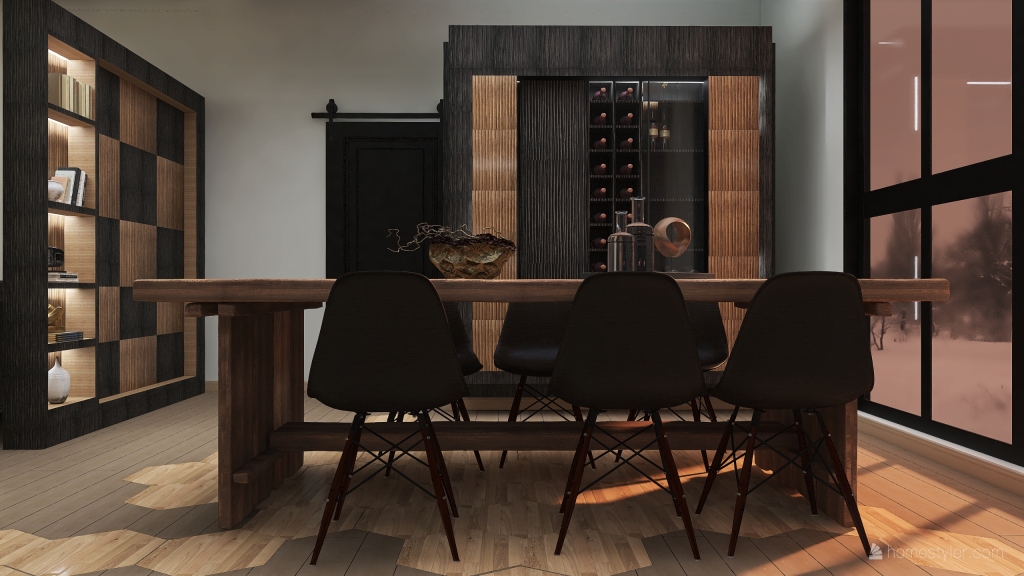 Open Plan Living room/Dining Room/Kitchen 3d design renderings