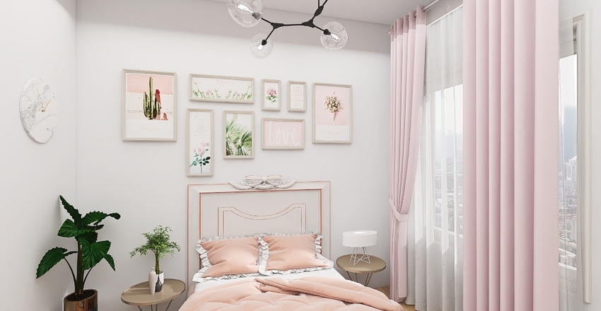 Micro Female Living Space Interior Design Render