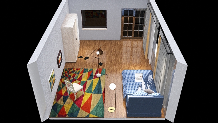 Habitación con Set up de grabación. 3d design picture 33.81