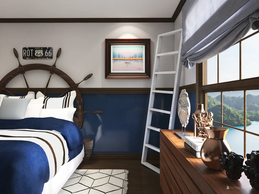 Pirate Bedroom 3d design renderings