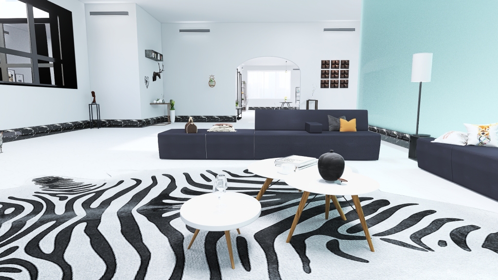 Hallway and Living Room 3d design renderings