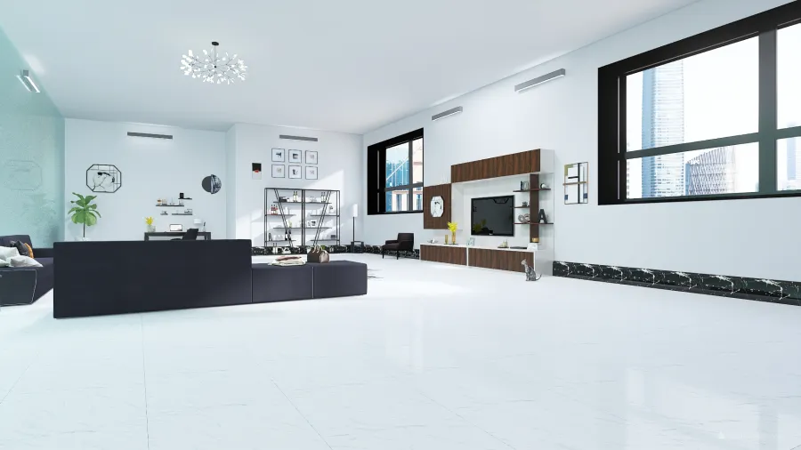 Hallway and Living Room 3d design renderings