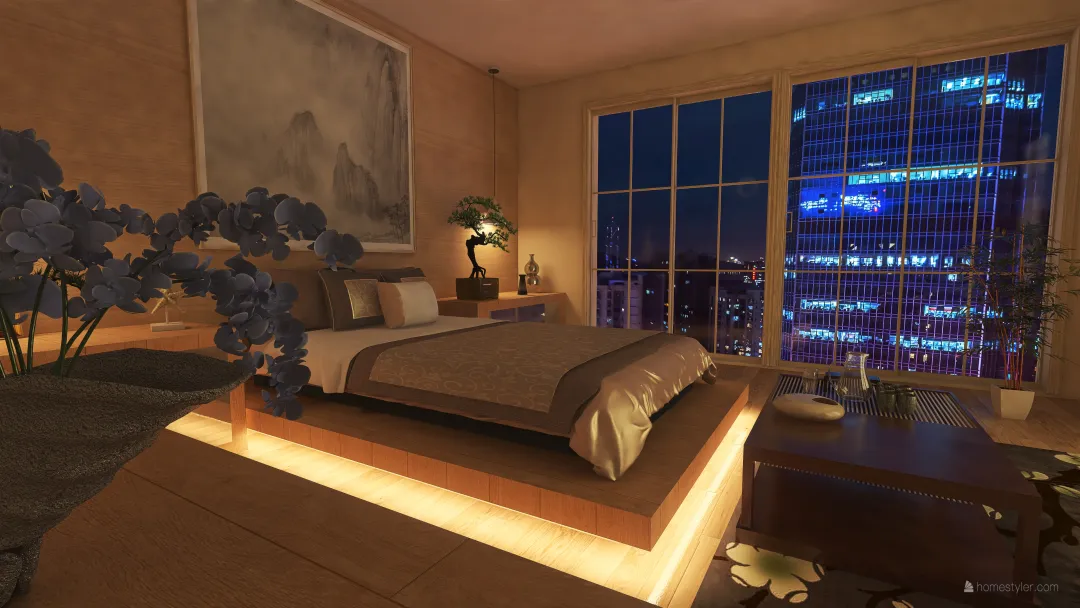 Japanese Bedroom 3d design renderings