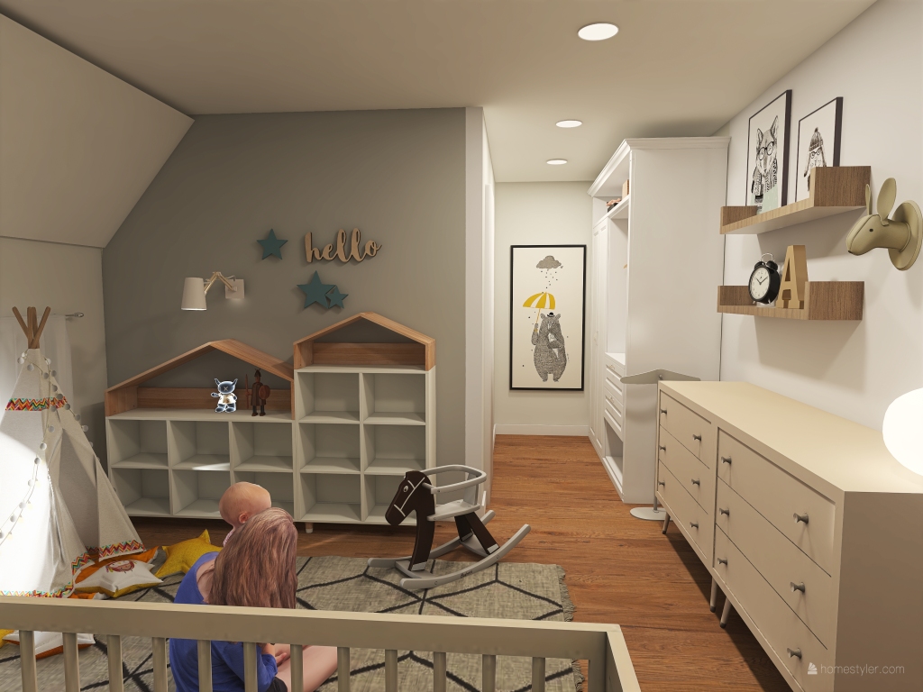 Habitación infantil 3d design renderings