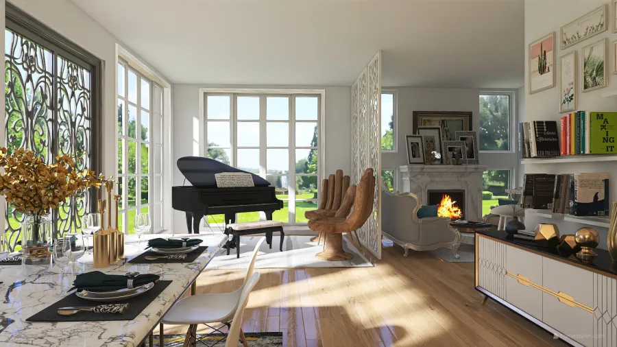 Farmhouse Modern Farm house #HSDA2020Residential White 3d design renderings