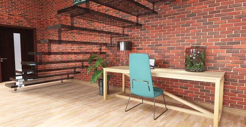 Retro Mid-Century Modern Loft Interior Design Render