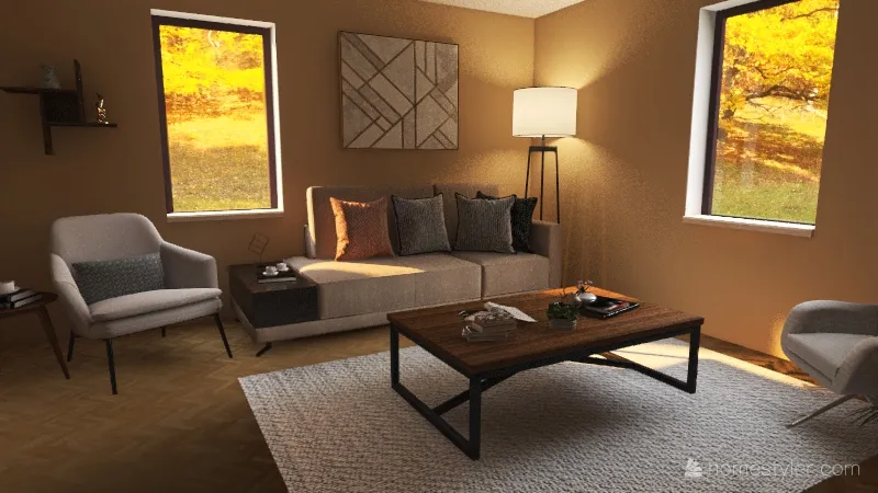 16x16 living area - Adrian 3d design renderings